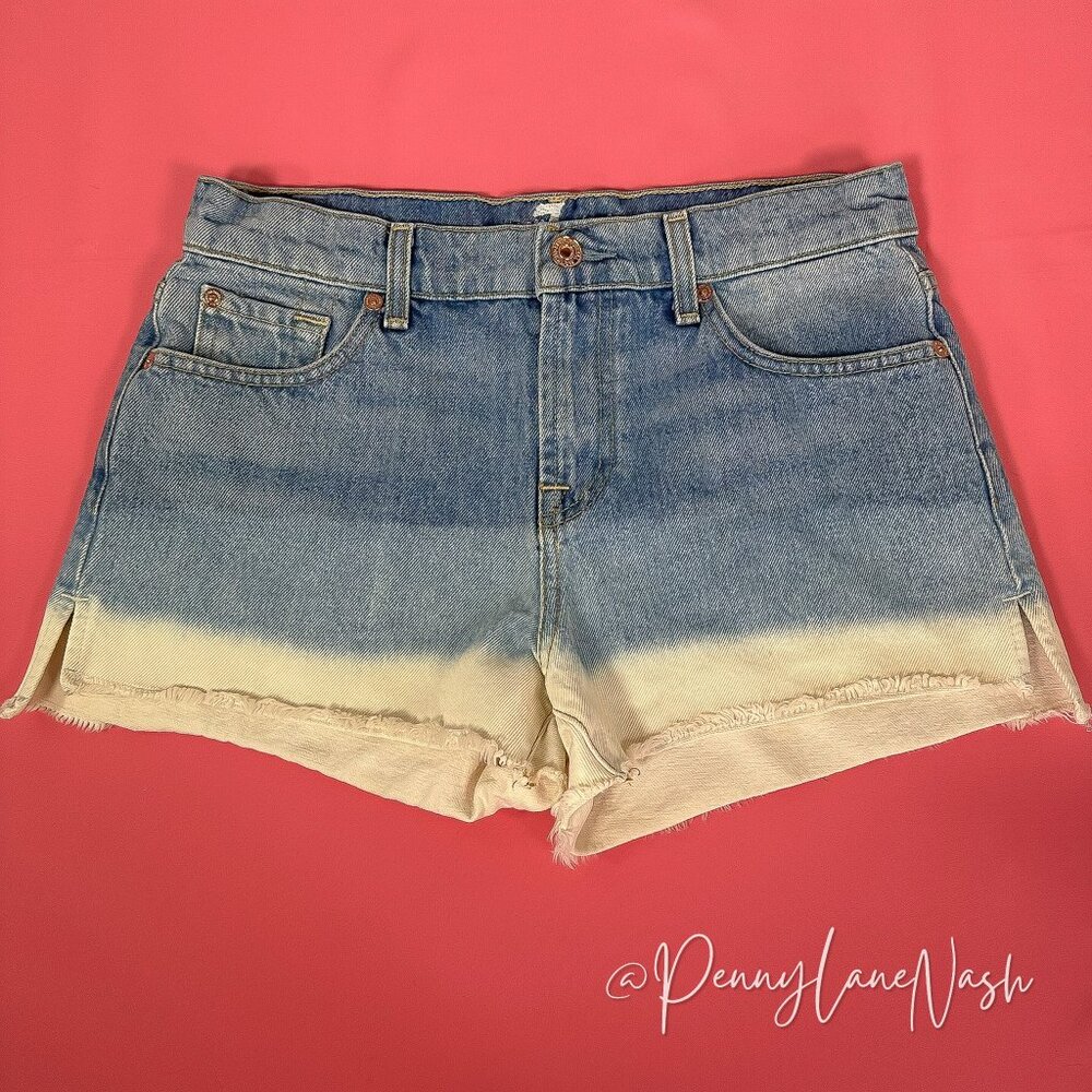 7 For All Mankind Dip Dye Ombré Denim Cut Off Jean Shorts